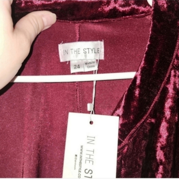 🍂🍁NWT IN THE STYLE red velvet dress size 20 US - Picture 4 of 5